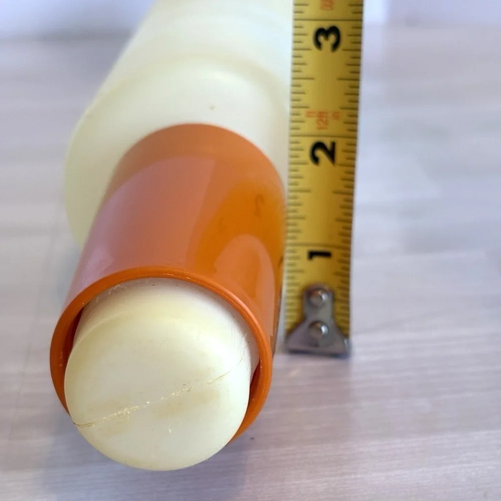Vintage Tupperware Rolling Pin Fillable Pastry Dough Roller Orange Handles USA‎